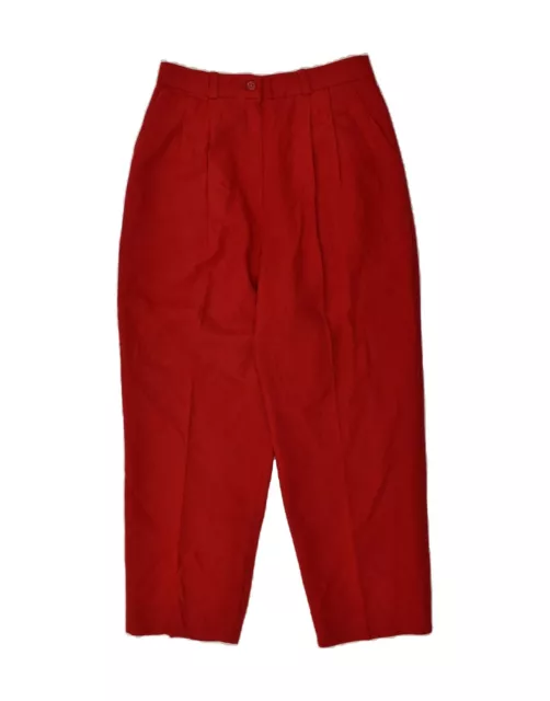 VINTAGE hochtaillierte Damen-Chinohose US 10 groß W26 L26 rot AR51