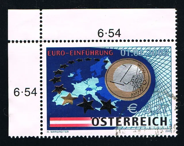 AUSTRIA 1 FRANCOBOLLO ENTRATA EURO 2002 usato