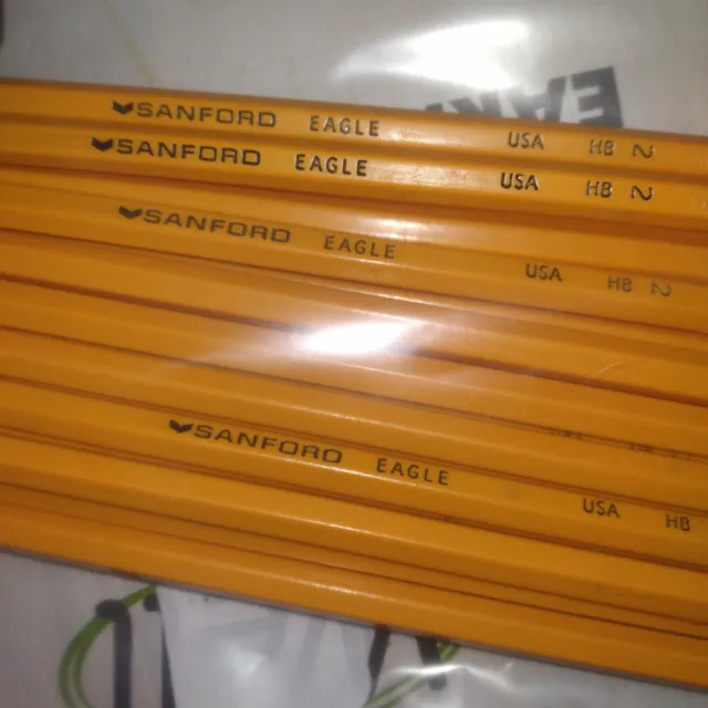 2 Vintage Sanford Design Ebony Pencils Jet Black Extra Smooth 14420 Large  Lead