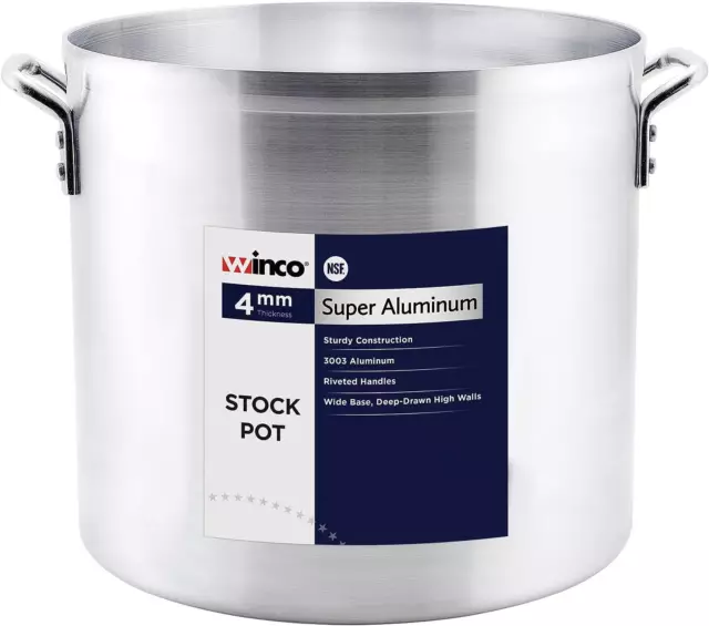 Winco USA Super Aluminum Stock Pot, Heavy Weight, 8 Quart,
