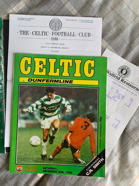 CELTIC V DUNFERMLINE Athletic 1989 £1.49 - PicClick UK