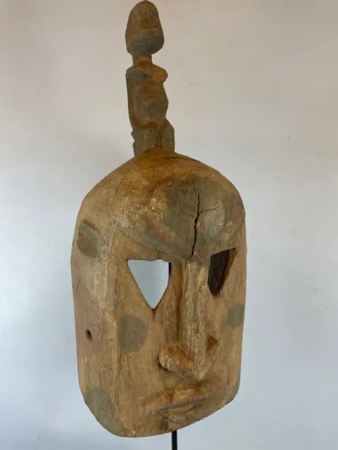 230605 - Old African Dogon Mask with statue on top - Mali.