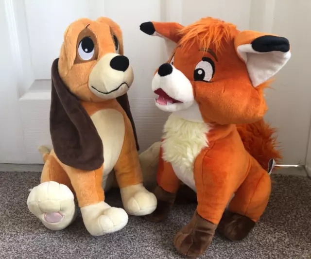 Fox And The Hound Copper & Tod Soft Plush Toy Disney Store 14" Large Ex Cond
