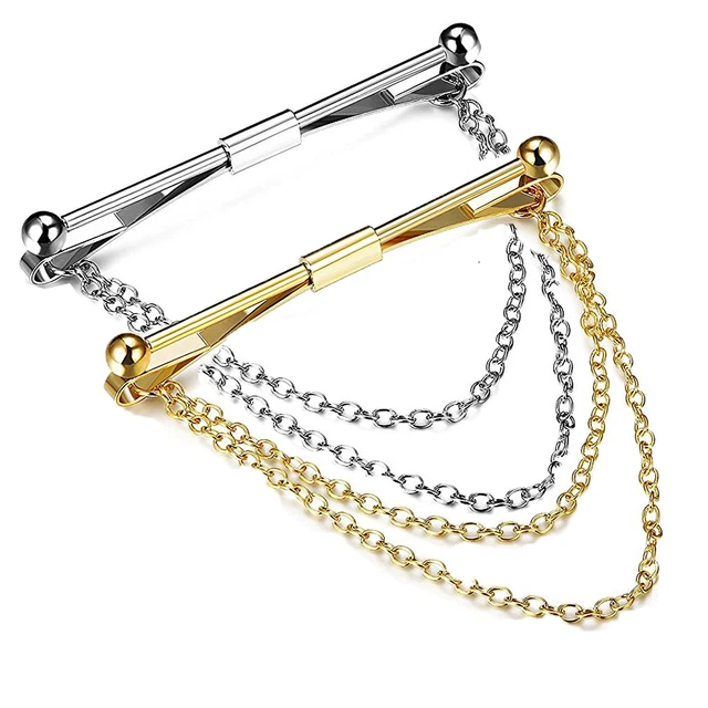 2PCS Tie Collar Bar Pin Set for Men Classic Collar Clip (Collar Bar Pin with ...