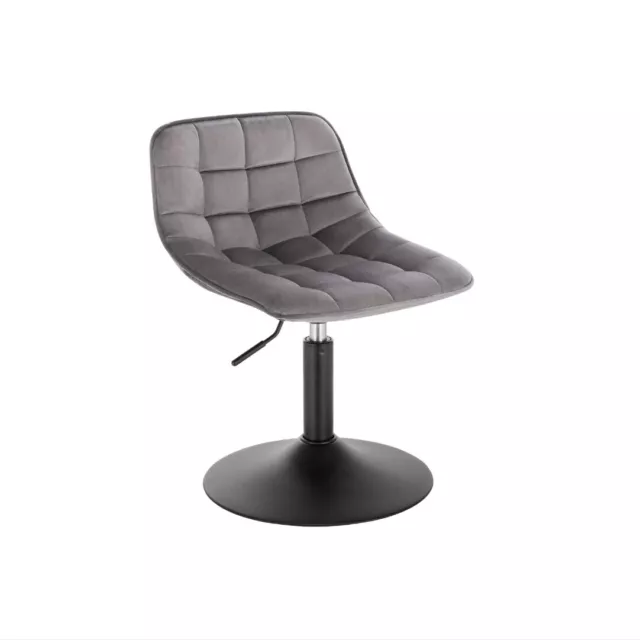 Dressing Rotatable Stool Velvet Swivel Modern Breakfast Dining Chair Dark Grey