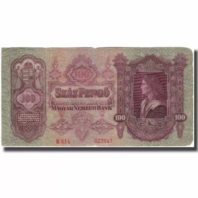 [#597219] Banknote, Hungary, 100 Pengö, 1930, KM:98, VF(30-35)