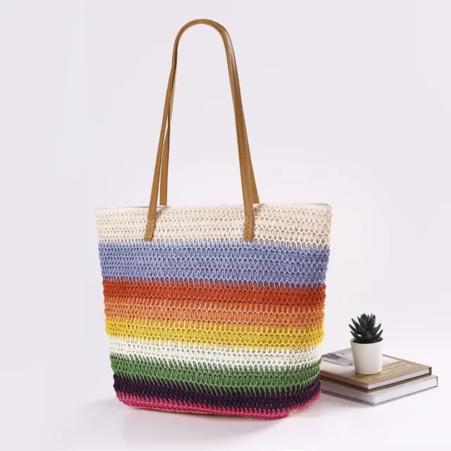 Large Straw Weave Shoulder Travel Bag Women Summer Beach Bags Tote Bags Handbag/