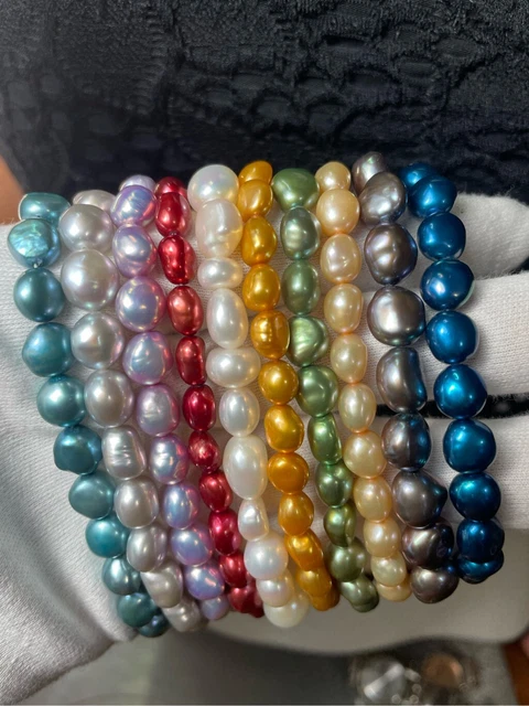 Multicolor Freshwater Pearl 10 Stretchable Bracelets