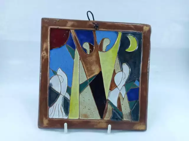 Tile Majolica Art Nouveau Ceramic