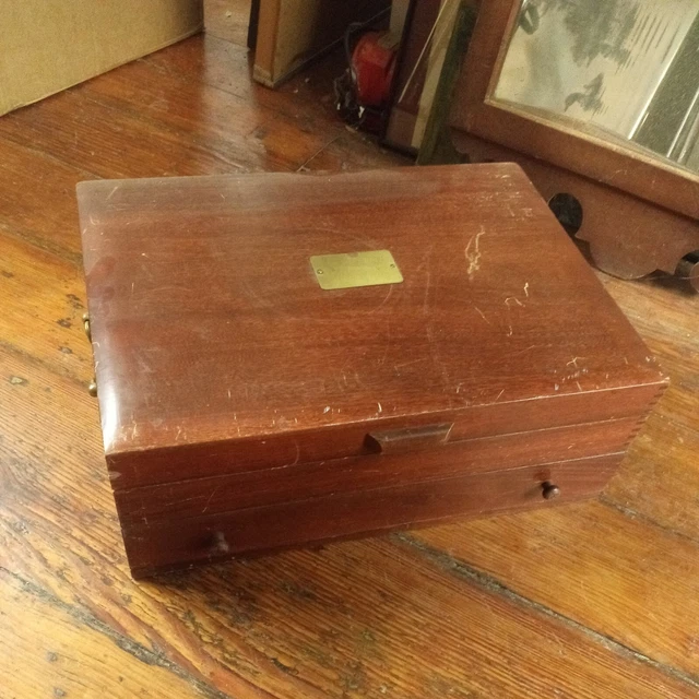 NAKENS TARNISH PROOF Silverware Chest Flatware Wood Storage Box Drawer