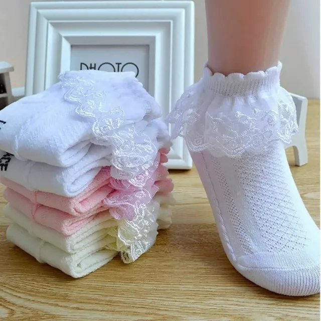 1 Pair Summer Fashion Kids Baby Girl Ruffle Sock Cute Baby Frilly Toddle Designe