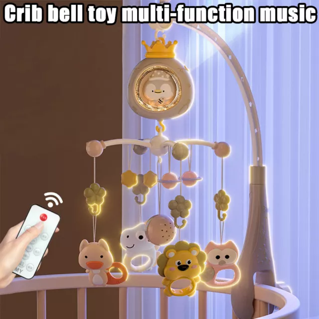 Baby Nursery Bed Cot Mobile Soft Musical Stars Dreams Projection Lullaby Toys-