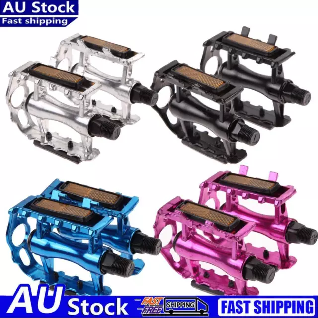 1 Pair BMX MTB Aluminium Alloy Mountain Bicycle Cycling 9/16" Pedals Flat