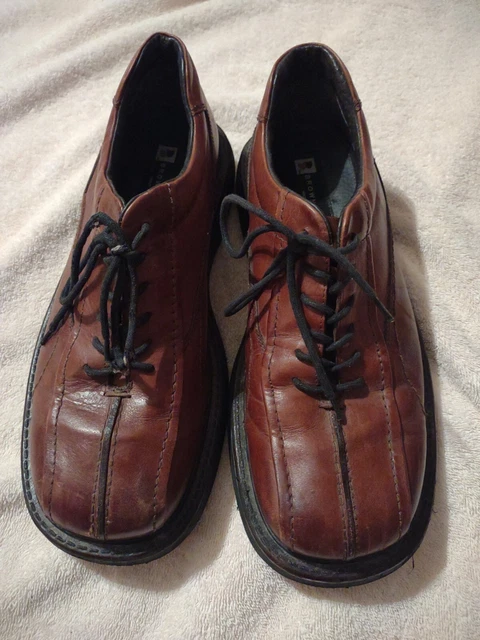 Brown Shoe Co Made In ITALY Genuine Leather Mens Brown Lace Up Shoes SZ 10 M
