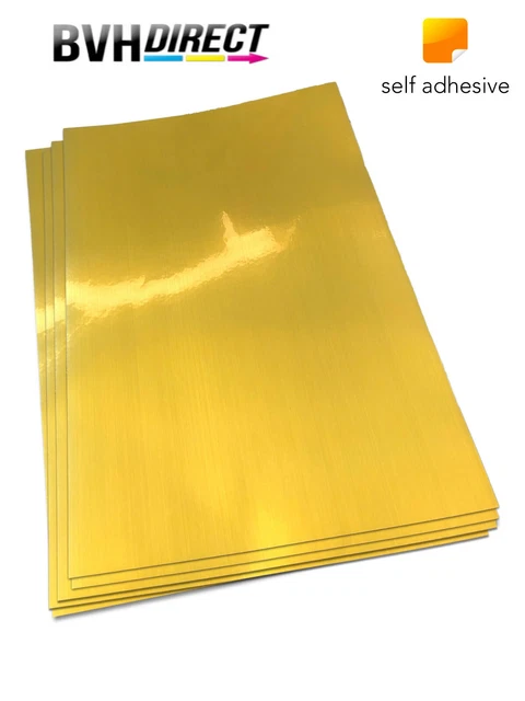 20 Sheets Metalic silky Gold Self Adhesive Sticky Sticker Labels Paper PET film