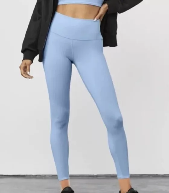 Alo Yoga Airbrush Leggings Light Blue Womens Size Small Full Length