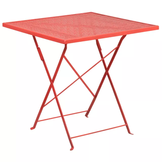 Flash Furniture CommercialSquare Coral Indoor Outdoor Steel Folding Patio Table