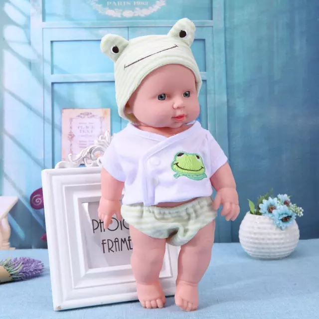 30cm Finished Doll Washable PVC 3D Prop Doll Baby Companion Toys (Green)