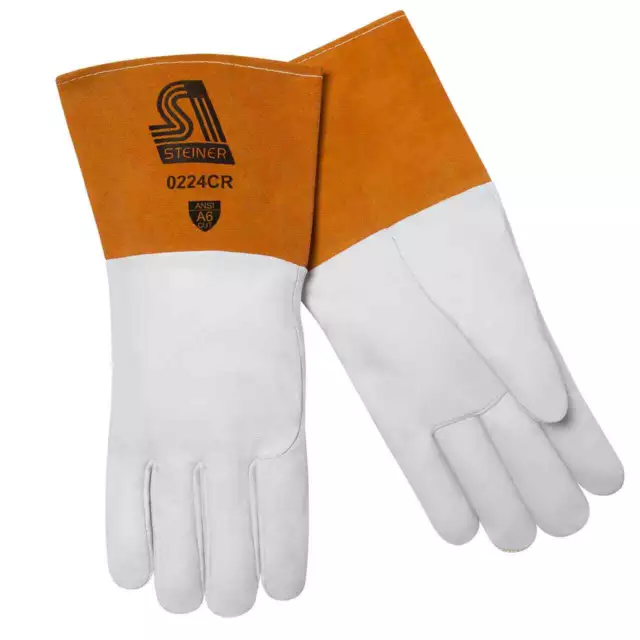 Steiner 0224CR SensiTIG Goatskin TIG Welding Gloves Cut Resistant Long Cuff LRG