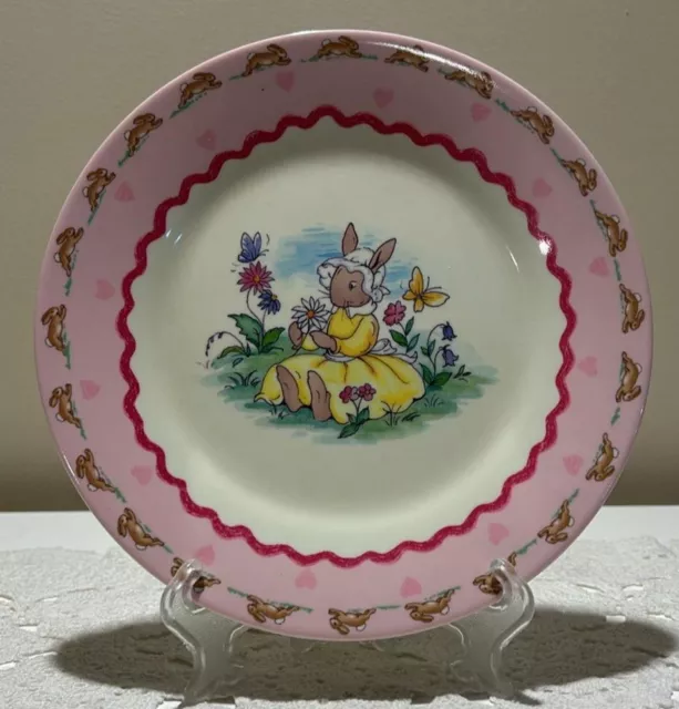 Royal Doulton Bunnykins Plate Yellow Dress Floral Melamine Kids Collectable