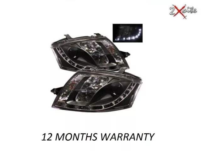 Audi Tt 1999-2007 8N Model Black Led Drl Devil Eye R8 Style Headlights E Marked