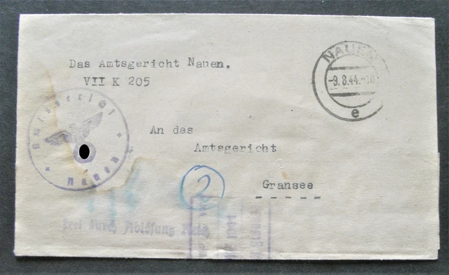 Deutsches Reich ( DR ) 1944, Brief ( Ganzsache ) von Amtsgericht zu Amtsgericht