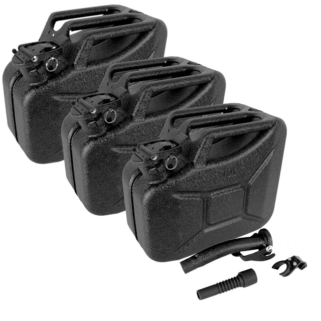 Jerrycan Bidon de Combustible Métal 10 L 3x Coup Du Marteau Gratter Noir