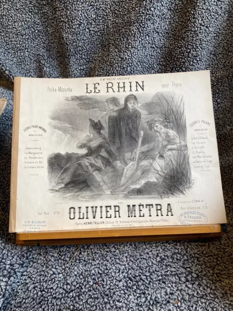 Olivier Metra Le Rhin Polka Mazurka pour piano partition éditions Henri Tellier