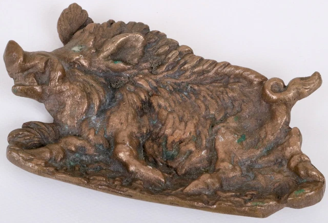 Vintage Cenicero Bronce Latón Jabalí 587G