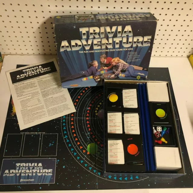 Trivia Adventure Quiz Pressman Board Game Vintage 1983 Complete Cib