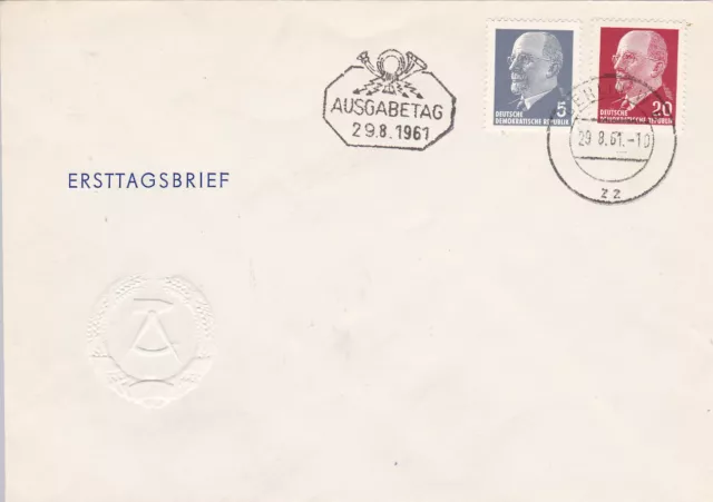 DDR / FDC 845, 848 aus 1961 - Freimarken Walter Ulbricht
