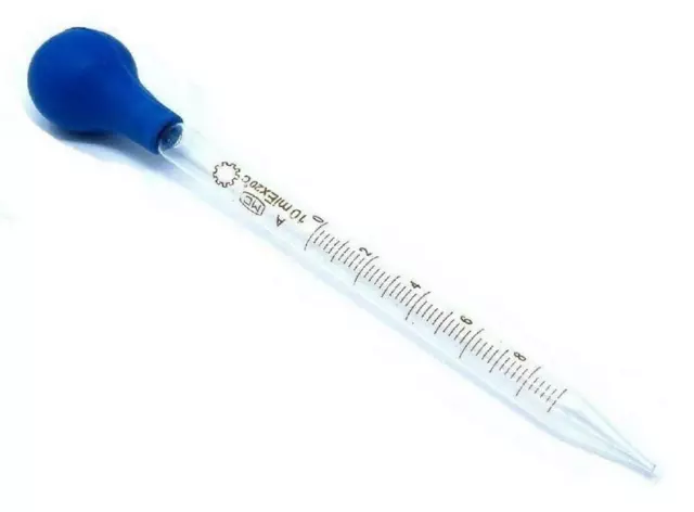 Graduated Medicine Glass Droppers 10ml Transfer Pipet Pipette 8" with Scale