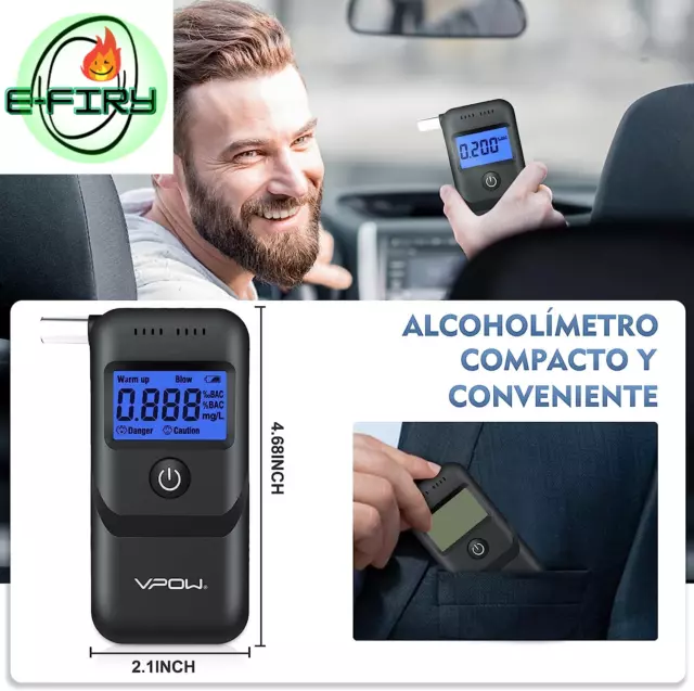 ETILOMETRO PORTATILE,TEST DELL'ALCOOL Portatile Digitale Professionale Con  Displ EUR 9,90 - PicClick IT