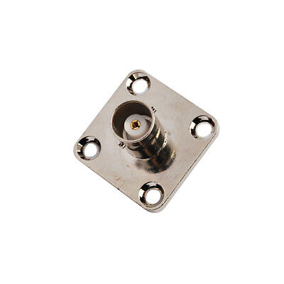 BNC Female 4 Hole Panel Mount Connector with solder cup wide flange straight