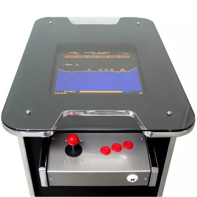 Arcade Machine Cocktail Table | 516 Retro Arcade Games | Black & Chrome