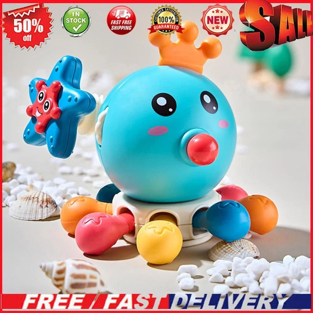 Octopus Baby Sound Toy Educational Toy for 0 1 2 3 Year Old Kids (Blue)