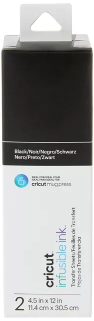 Cricut Infusible Ink Transfer 2 Sheets   11.4cm x 30.5cm (4.5" x 12")   Black