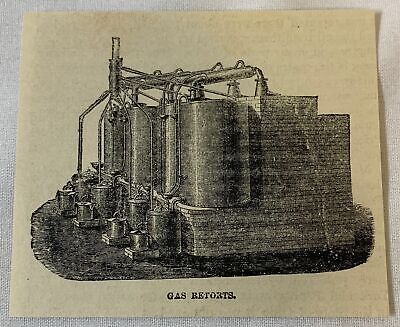 1877 Revista Grabado ~ Gas Retorts