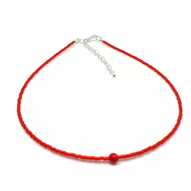 Delicate Choker Necklace Natural Gemstone Charm Miyuki Glass Beads Boho Handmade