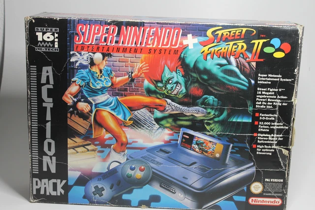 SUPER NINTENDO SNES Konsole + Street Fighter 2 II Action Pack Set OVP ...