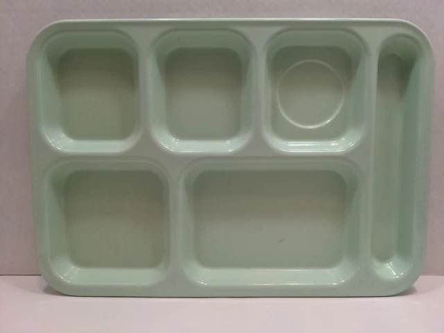 Carlisle School Lunch Trays Lot 3 Green 6 Compartment 14.5" x 10" Cafeteria BS