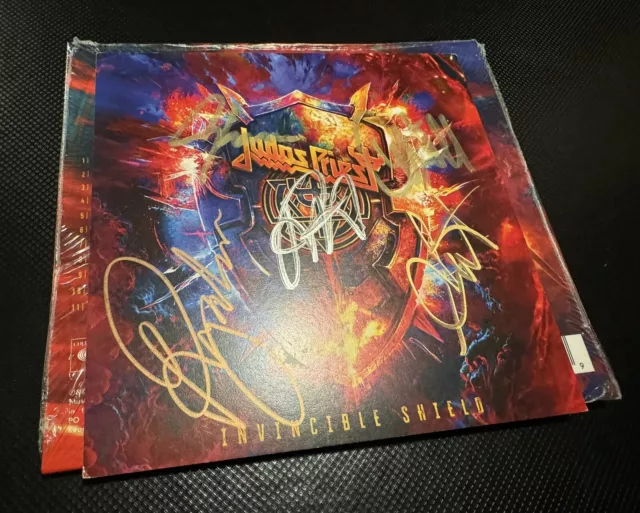Judas Priest Invincible Shield Cd  + Band Signed /Autograph Art Card #14