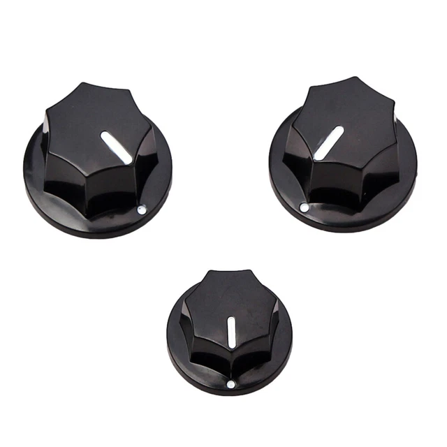 3 Pcs Bouton De Réglage Tonalité Volume Noir Accessoires Guitare Basse Pédale