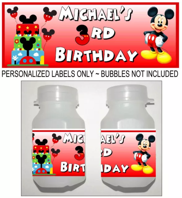 30 Mickey Mouse Clubhouse Birthday Party Favors Bubble Labels