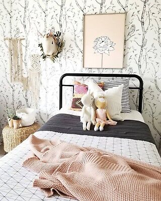 Wallpops Contemporary Birds Woods Nature Peel and Stick Black White NU Wallpaper 