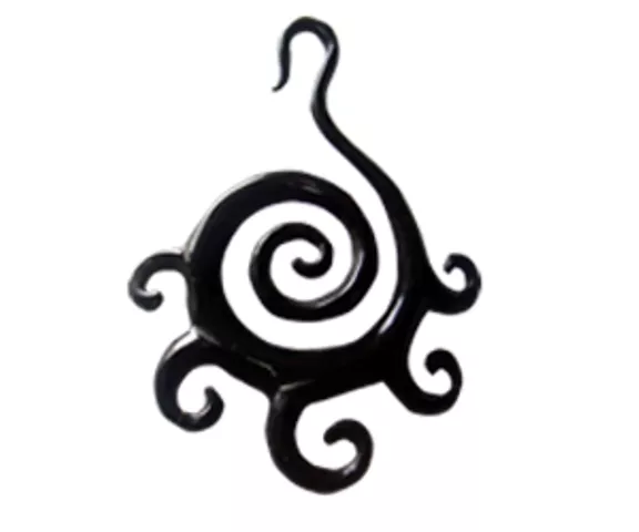 Ear Gauge Spiral Drop Pair Expander Piercing Horn Bone Hook Organic Tribal Plug