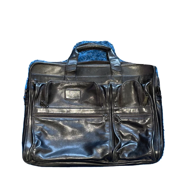 TUMI Alpha Expandable Leather Laptop Briefcase Bag Style 9621D3 EUC