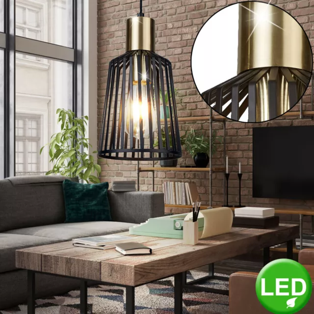 LED Retro Pendel Lampe Wohn Zimmer Käfig Decken Hänge Filament Leuchte dimmbar