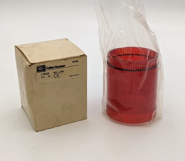 Cutler Hammer E26S39 Stack Light Lamp Red Lens Replacement W/O Diffuser NOS