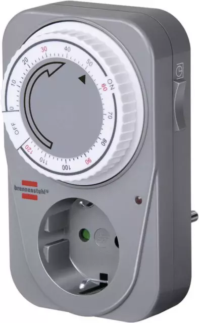 Brennenstuhl 1506590 Steckdosen-Timer analog  Tagesprogramm 1 <bis/> 120 min ...